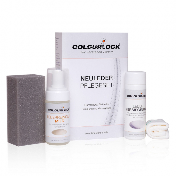 Colourlock Neuleder Pflegeset mild Reiniger, Versiegelung,Schwamm & Tuch