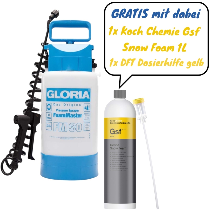 Gloria FM30 Schaumsprüher mit Koch Chemie Gsf Gentle Snow Foam & Dosing Cap