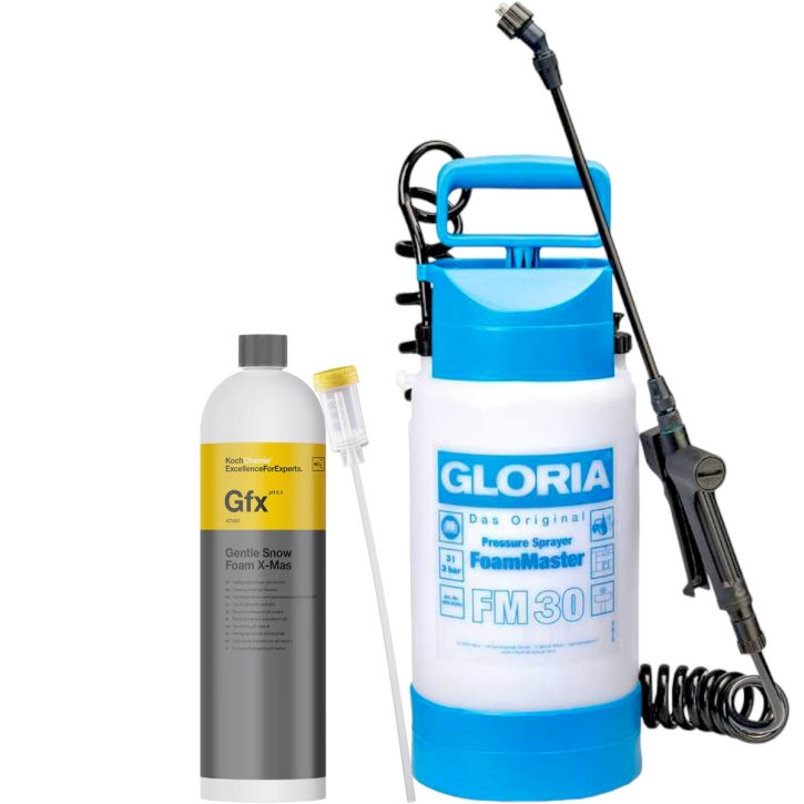 Gloria FM30 Schaumsprüher mit Koch Chemie GfX Gentle Snow Foam & Dosing Cap