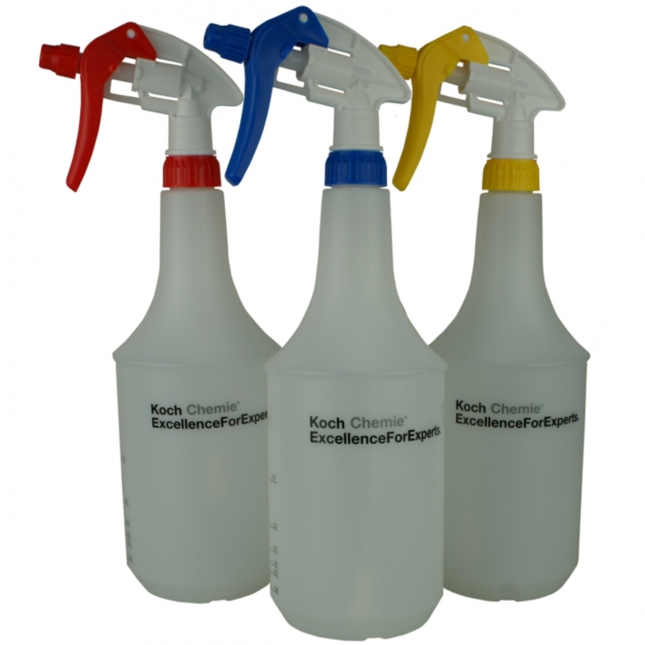 Koch Chemie 1L Zylinderflasche mit DFT-Canyon Sprayer gelb,blau,rot