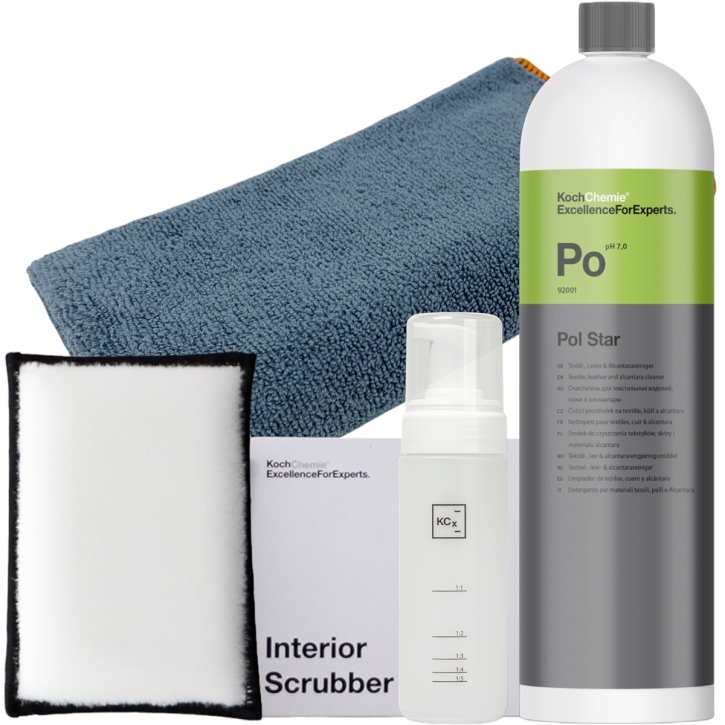 Koch Chemie Pol Star Set mit Interior Scrubber, Foamer Bottle & Microfasertuch