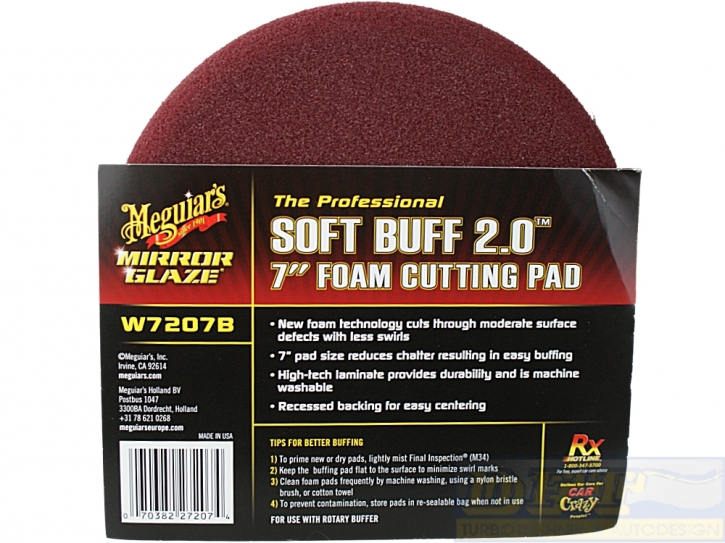 Meguiar`s Soft Buff 2.0 Cutting Pad W7207 Polierschwamm  mit Cutting Power,