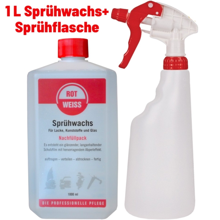 ROTWEISS Sprühwachs 1 Liter + Sprühflasche 600 ml Rotweiss