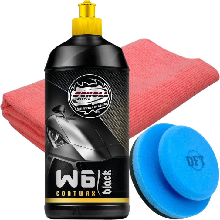 Scholl Concepts W6 Black Coatwax Lack-Set: 500ml Coatwax + Applikator XL & Tuch