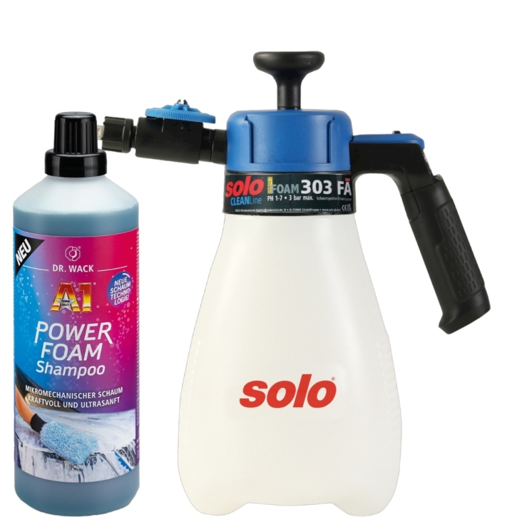 SOLO Schaumsprüher 303 FA 1,25L +Dr.Wack A1 Power Foam Autoshampoo 1Liter