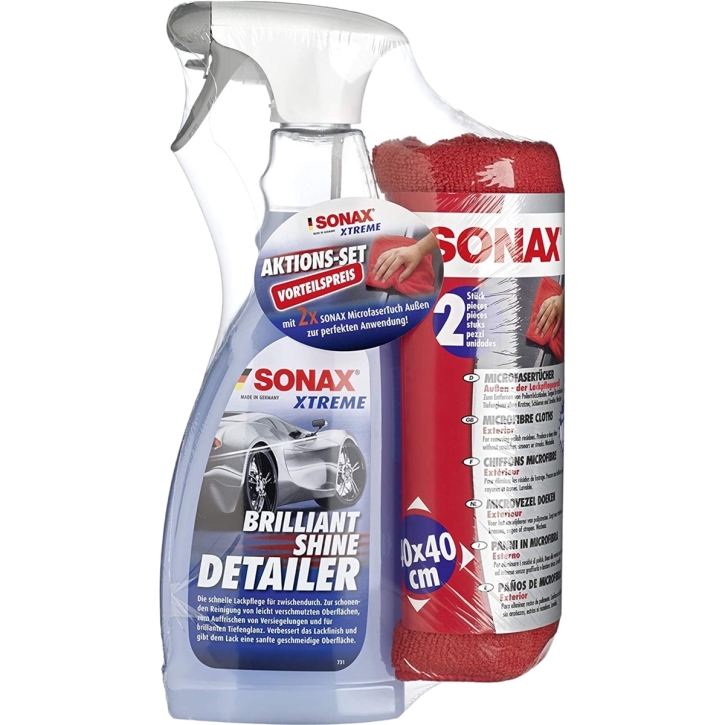 Sonax Brilliant Shine Detailer inkl. DFT Microfasertuch grau