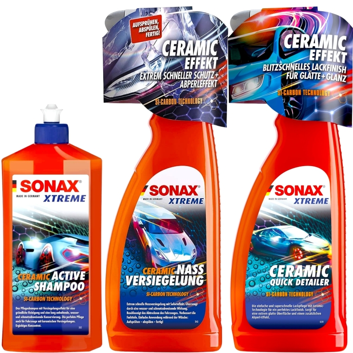 SONAX XTREME Ceramic Set mit Shampoo, NassVersiegelung & Detailer