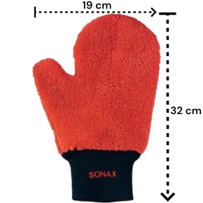 SONAX Microfaser Waschhandschuh rot